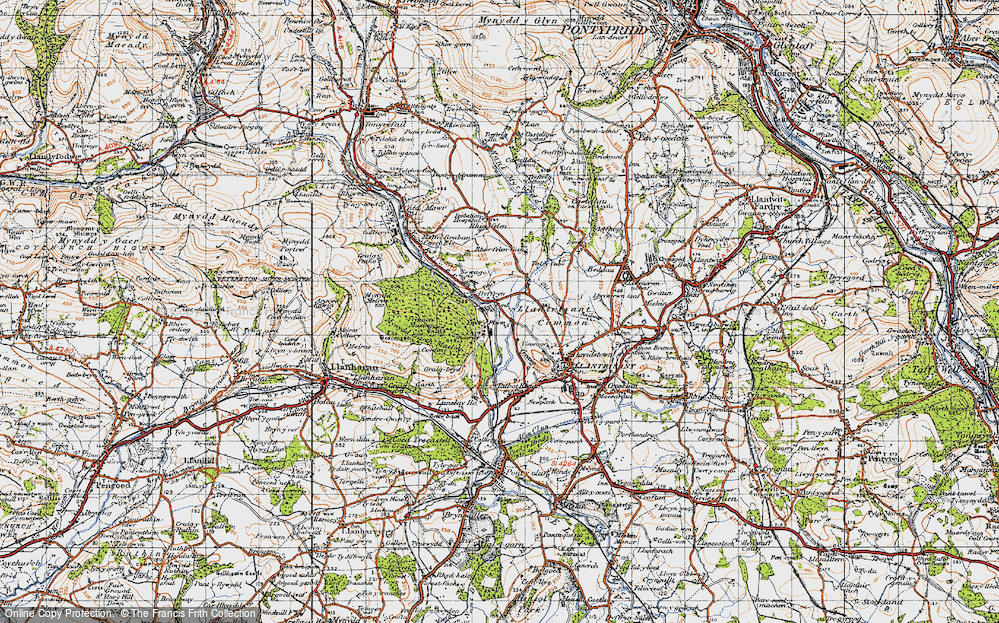 Old Map of Historic Map covering Ely River in 1947