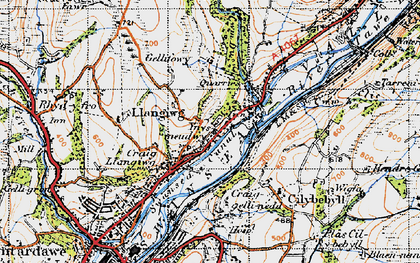 Old map of Ynysmeudwy in 1947