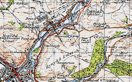 Old map of Ynysygwas in 1947