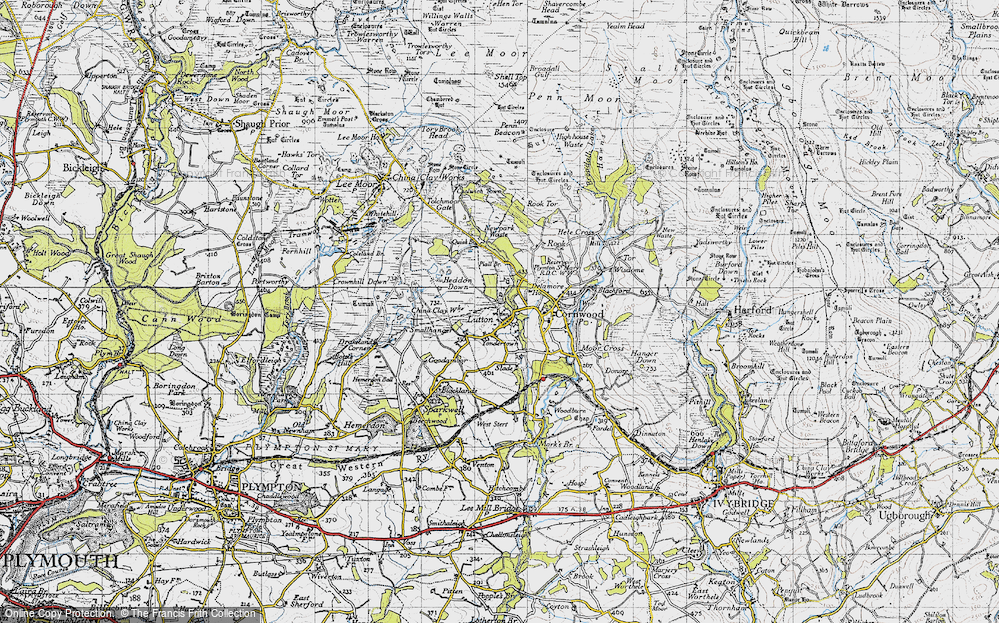 Old Map of Yondertown, 1946 in 1946