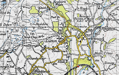 Old map of Yondertown in 1946