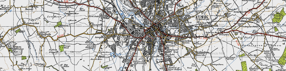 Old map of York in 1947