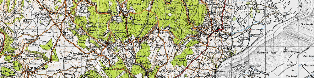 Old map of Yorkley in 1946