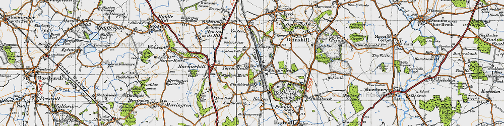 Old map of Yorton Heath in 1947