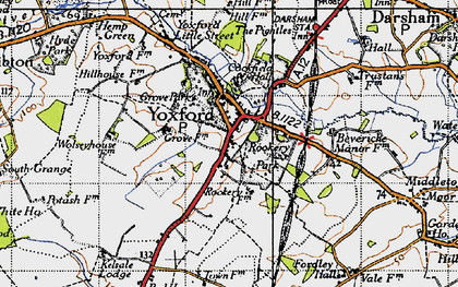 Old map of Yoxford in 1946