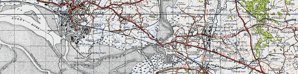Old map of Bryn-Carnarfon in 1947
