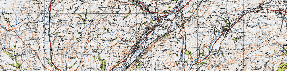 Old map of Ystalyfera in 1947