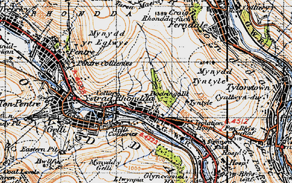 Old map of Ystrad in 1947