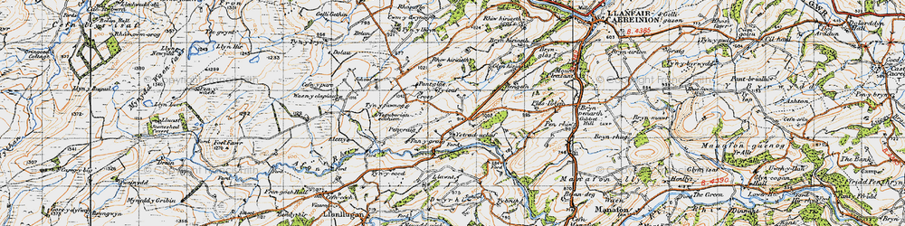 Old map of Ystrad Uchaf in 1947