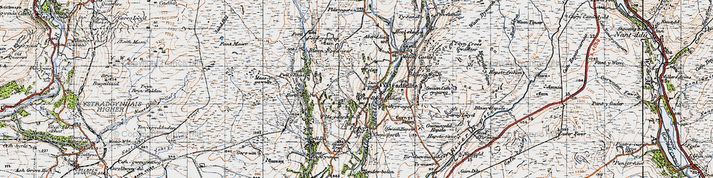 Old map of Blaen-nedd-Isaf in 1947