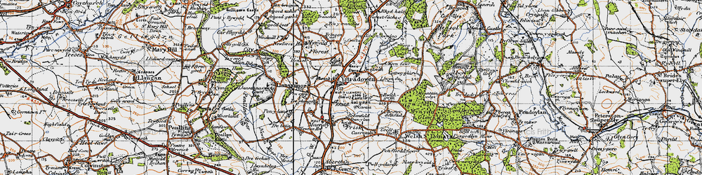 Old map of Ystradowen in 1947