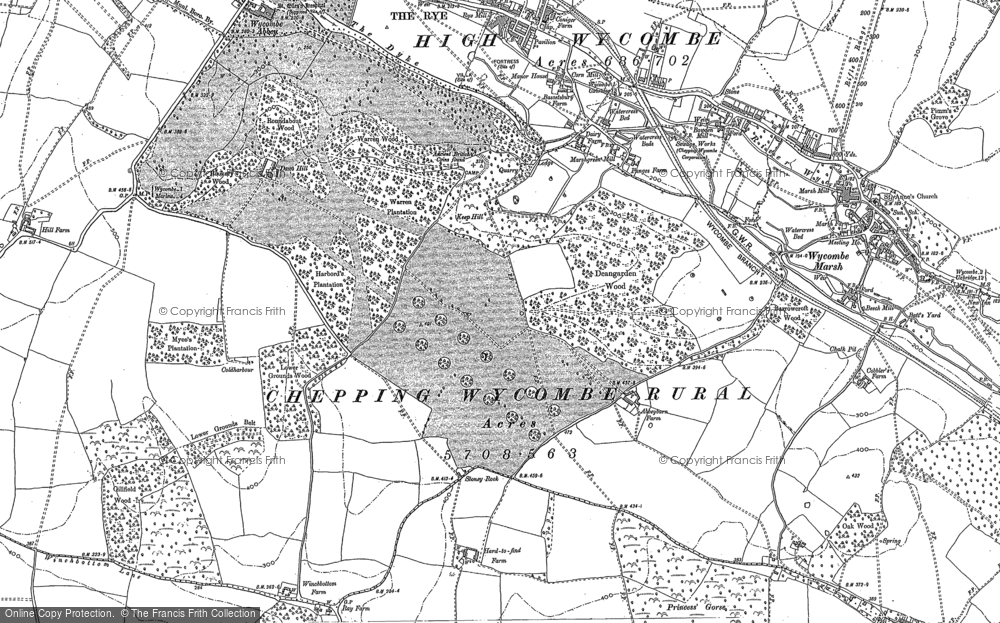 Old Map of Historic Map covering Micklefield in 1897