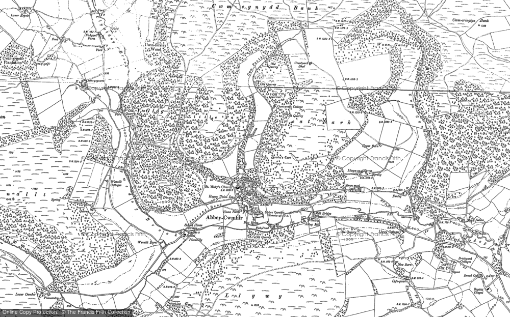 Old Map of Abbeycwmhir, 1888 in 1888