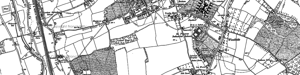 Old map of Abbots Langley in 1896