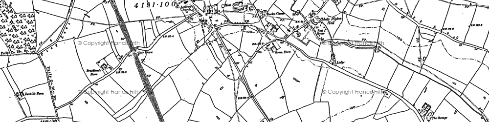 Old map of Wild Goose Leys in 1887