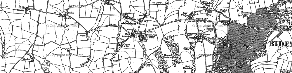Old map of Abbotsham Court in 1886