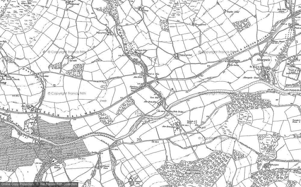 Old Map of Historic Map covering Abersefin in 1886