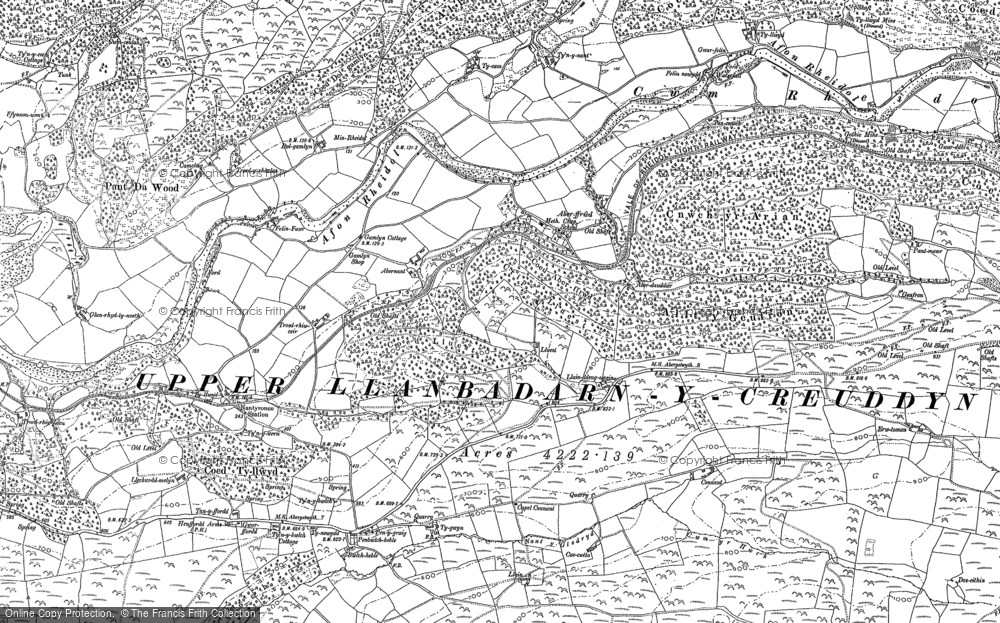 Old Map of Historic Map covering Cwmbrwyno in 1886
