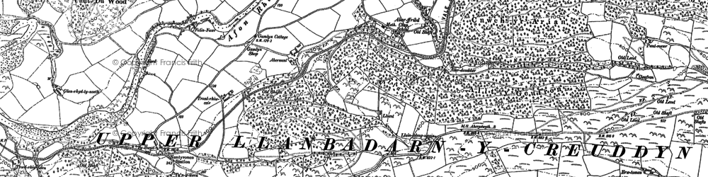Old map of Cwmbrwyno in 1886