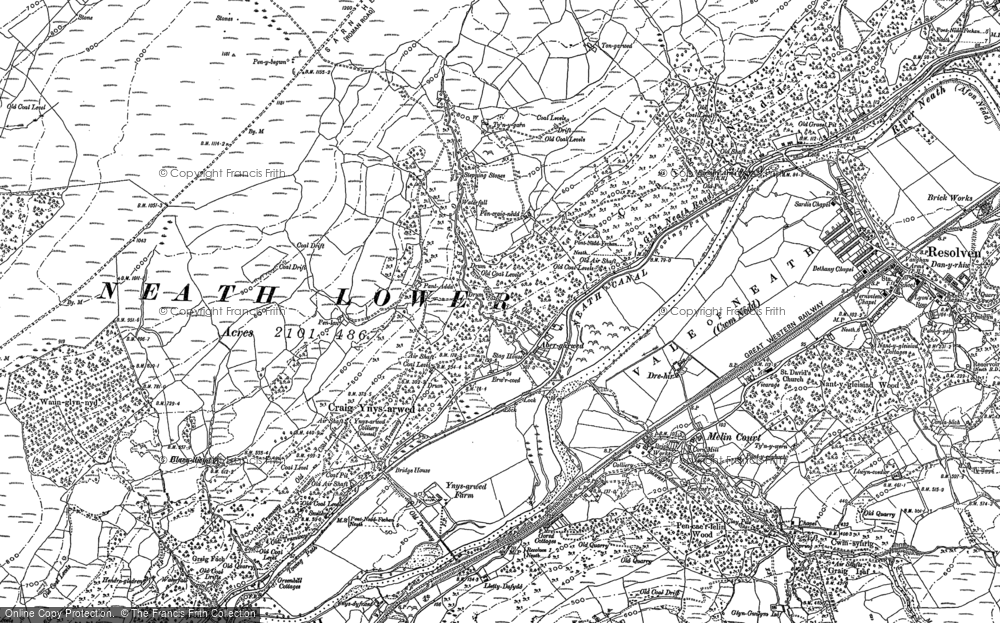 Old Map of Abergarwed, 1897 in 1897