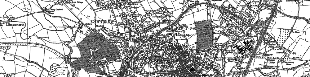 Old map of Abergavenny/Y Fenni in 1879