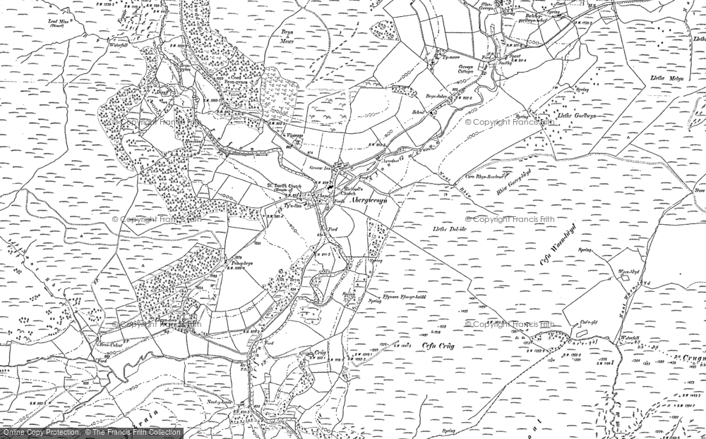 Old Map of Historic Map covering Afon Gwesyn in 1887