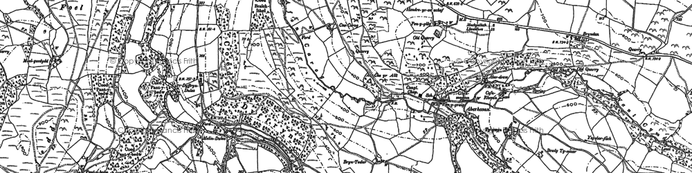 Old map of Aberhosan in 1886