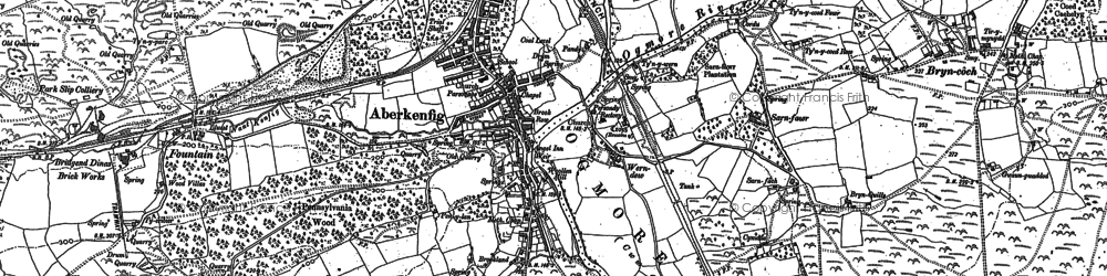 Old map of Aberkenfig in 1897