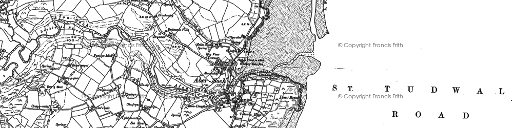 Old map of Borth Fawr in 1899