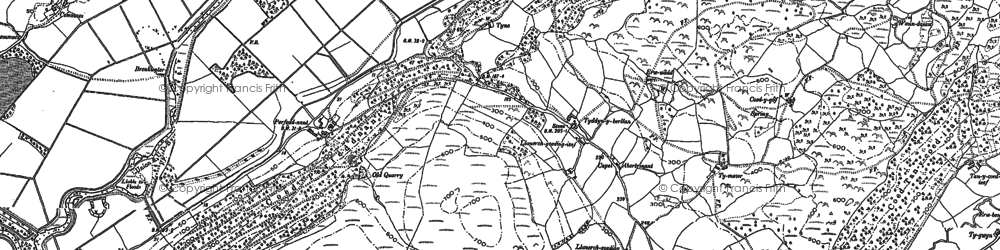 Old map of Afon Fathew in 1900
