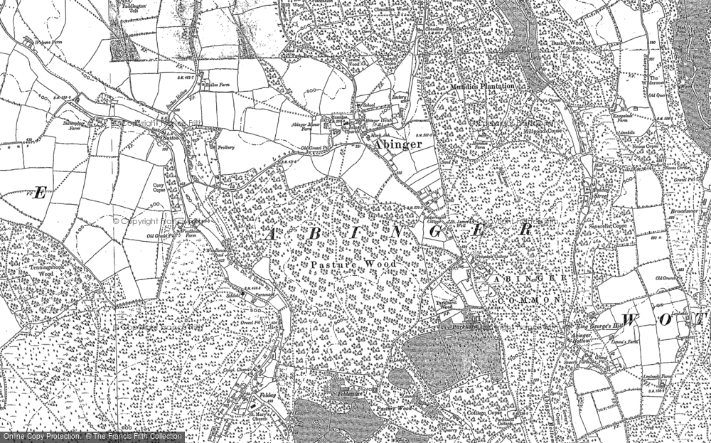 Old Map of Abinger Common, 1895 in 1895