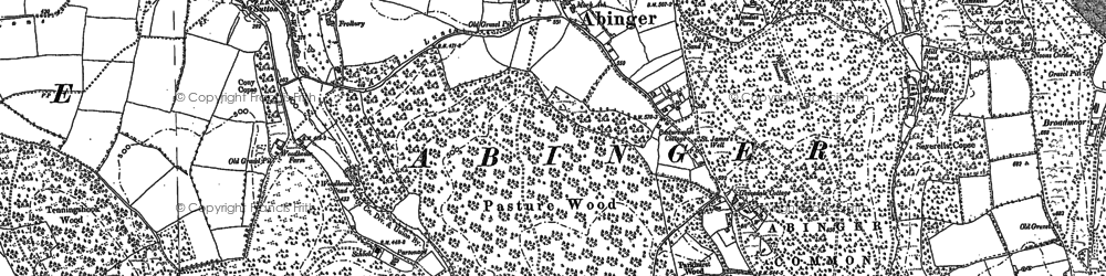 Old map of Abinger Common in 1895