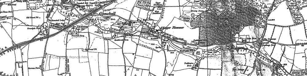 Old map of Hackhurst Downs in 1895