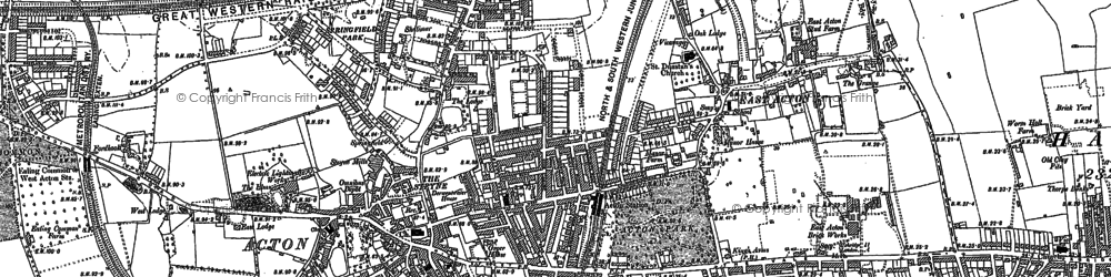 Old map of North Acton in 1894