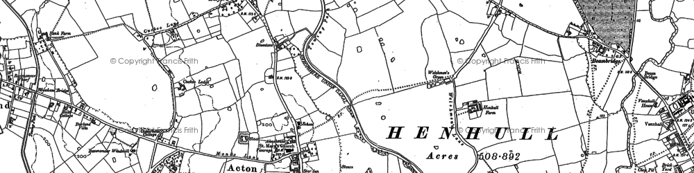 Old map of Acton Grange in 1897