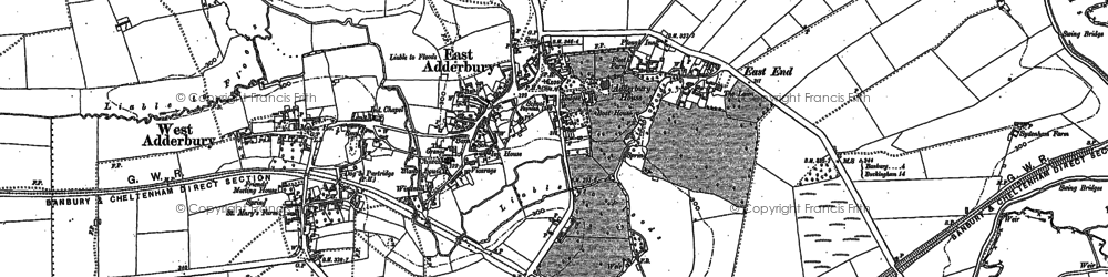 Old map of East Adderbury in 1898