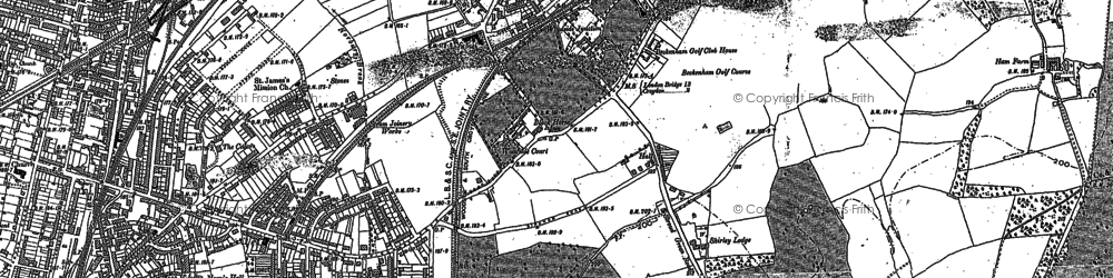 Old map of Addiscombe in 1895