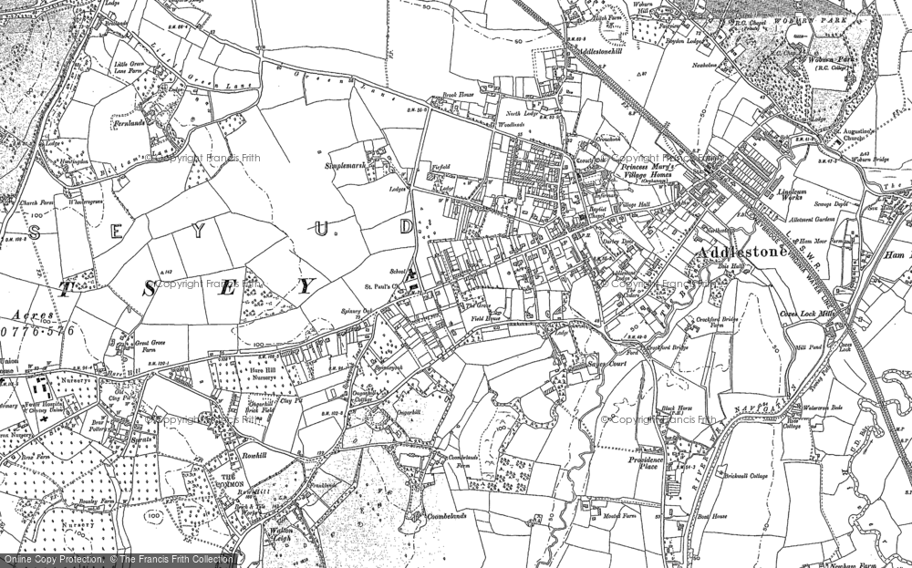 Old Map of Addlestone, 1894 - 1895 in 1894
