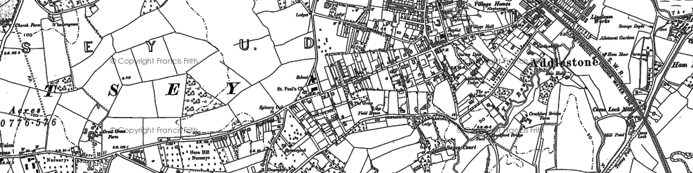 Old map of Addlestone in 1894