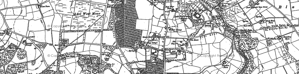 Old map of Adel in 1847