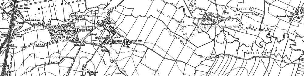 Old map of Adwick upon Dearne in 1890