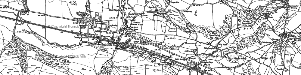 Old map of Bryn Sion in 1910