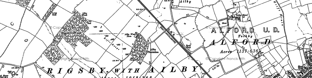 Old map of Ailby in 1887