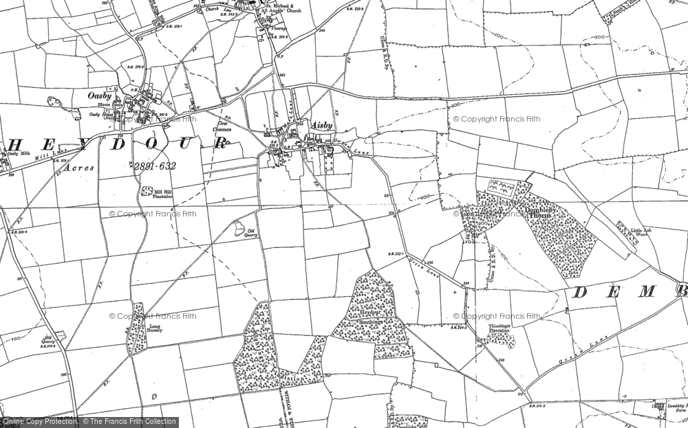 Old Map of Aisby, 1887 in 1887