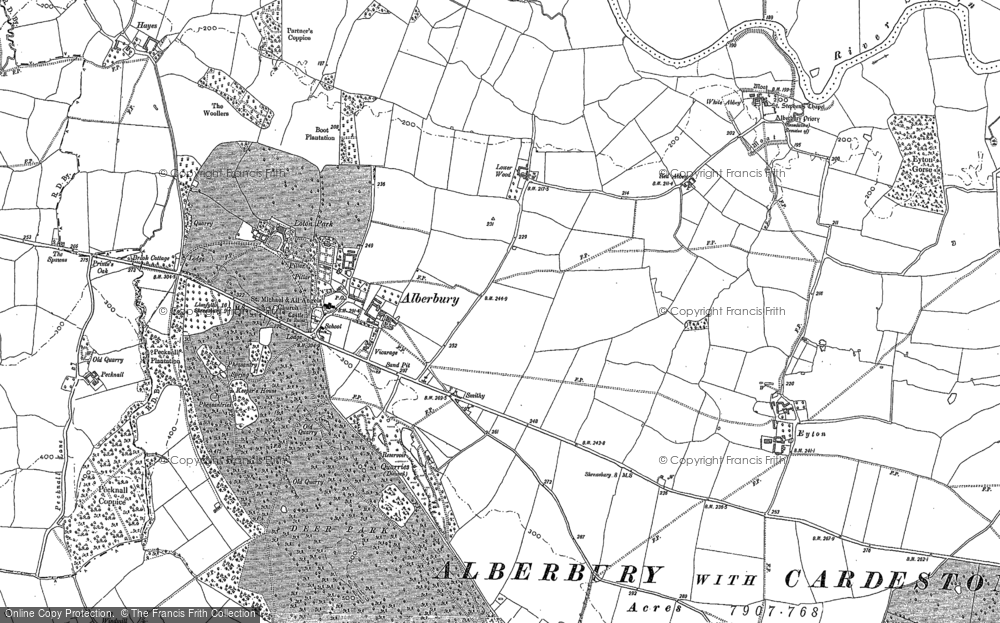 Old Map of Historic Map covering White Abbey in 1881