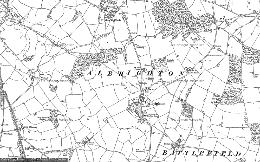 Old Map of Albrighton, 1880 - 1881 in 1880