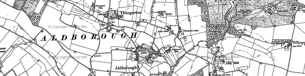 Old map of Aldborough in 1885