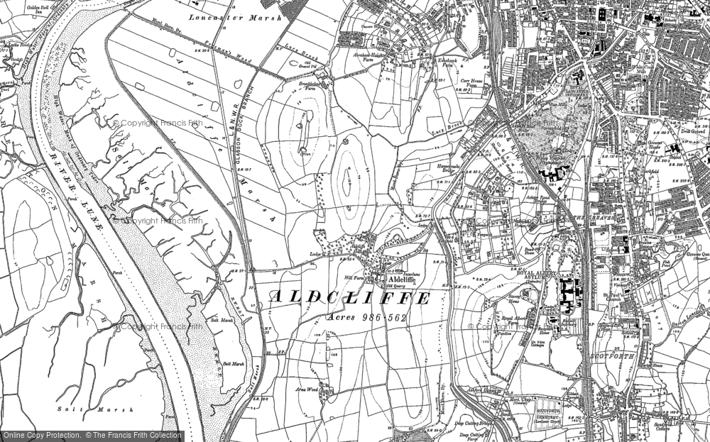 Old Map of Aldcliffe, 1910 in 1910