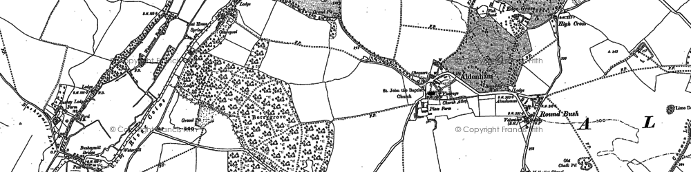 Old map of Aldenham in 1896