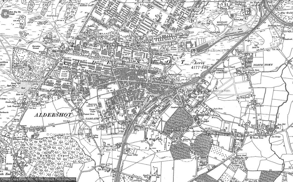 Old Map of Aldershot, 1913 in 1913